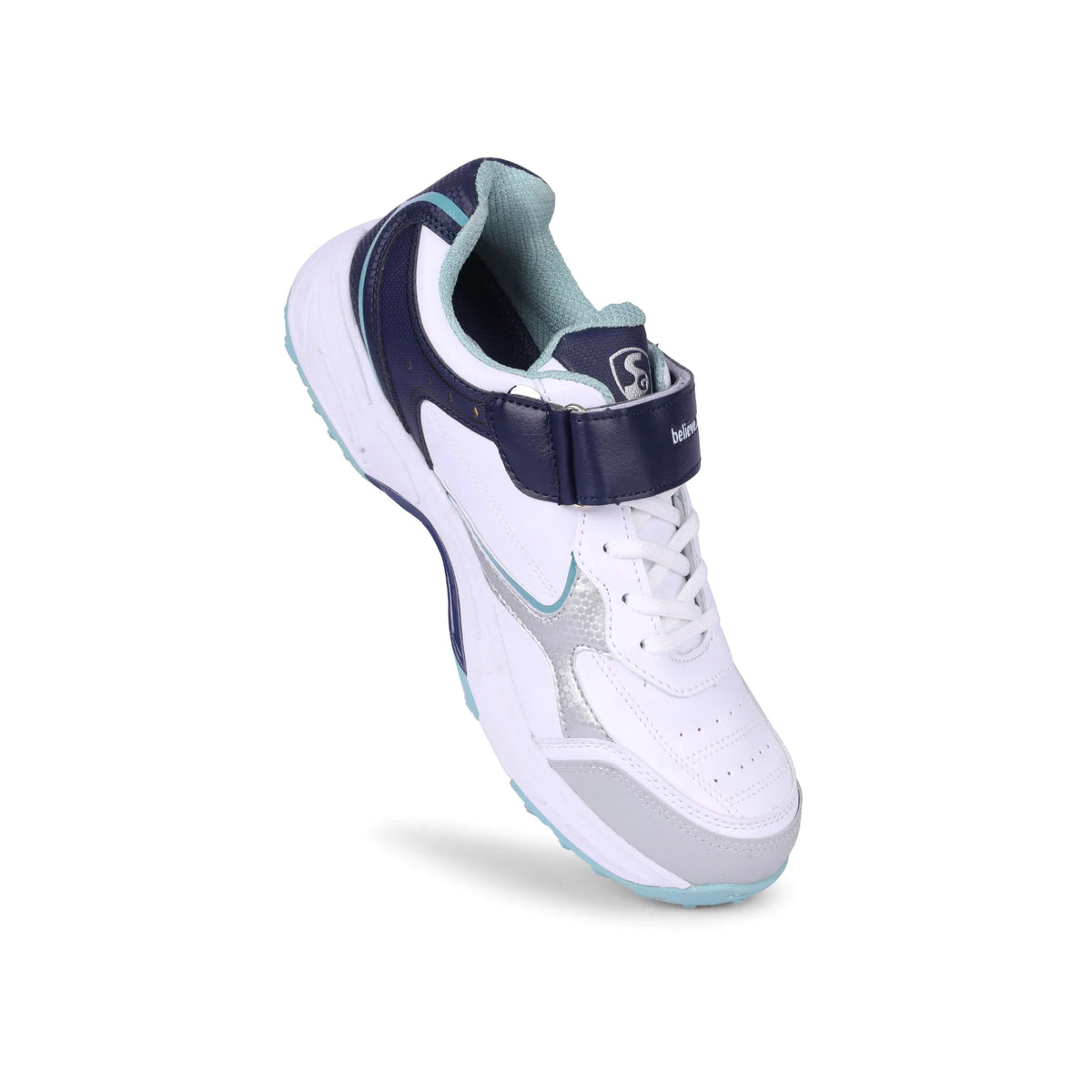 SG ARMOUR STUD Cricket Shoes in White/Navy/Teal – Your Ultimate Cricket Companion