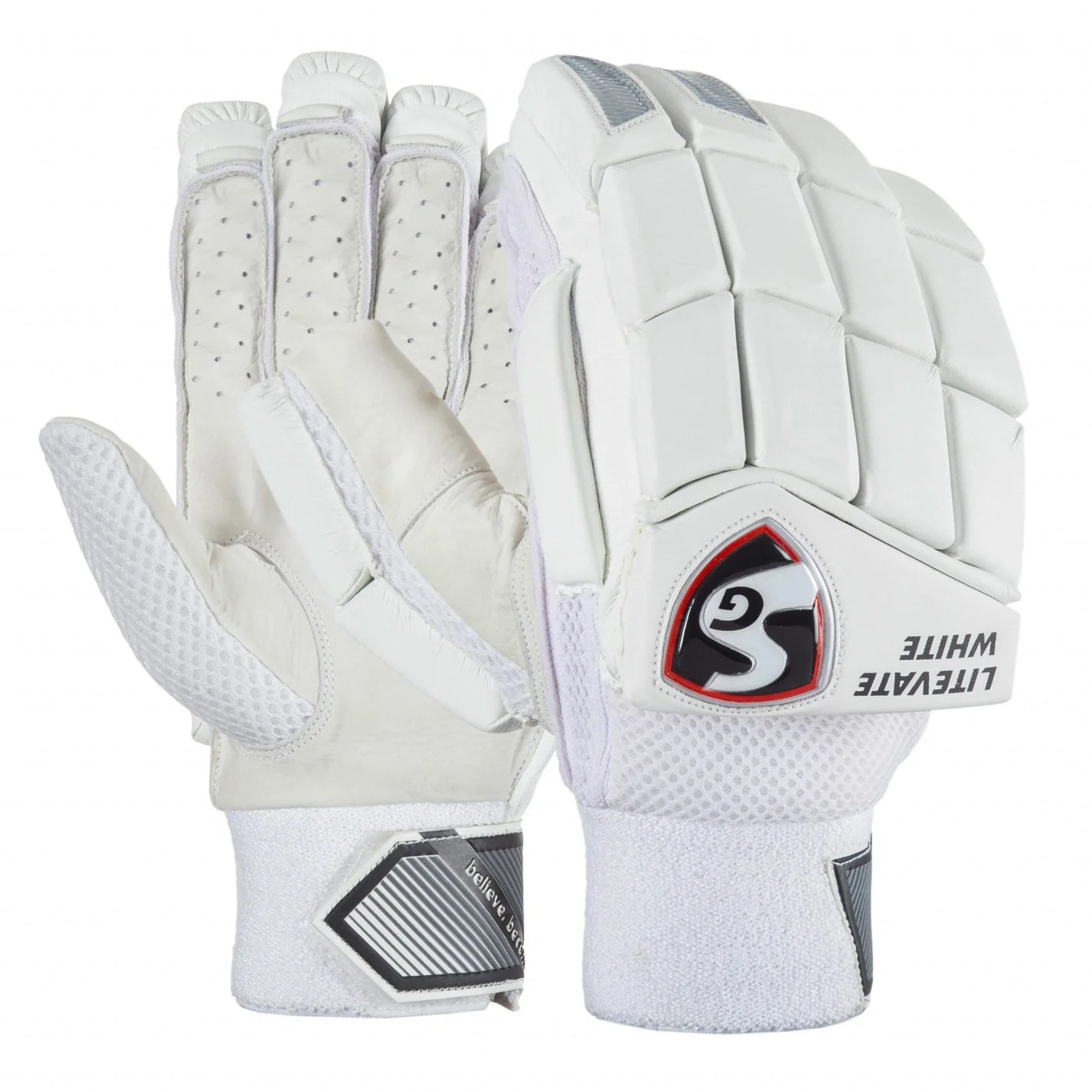 SG Litevate White Batting Gloves